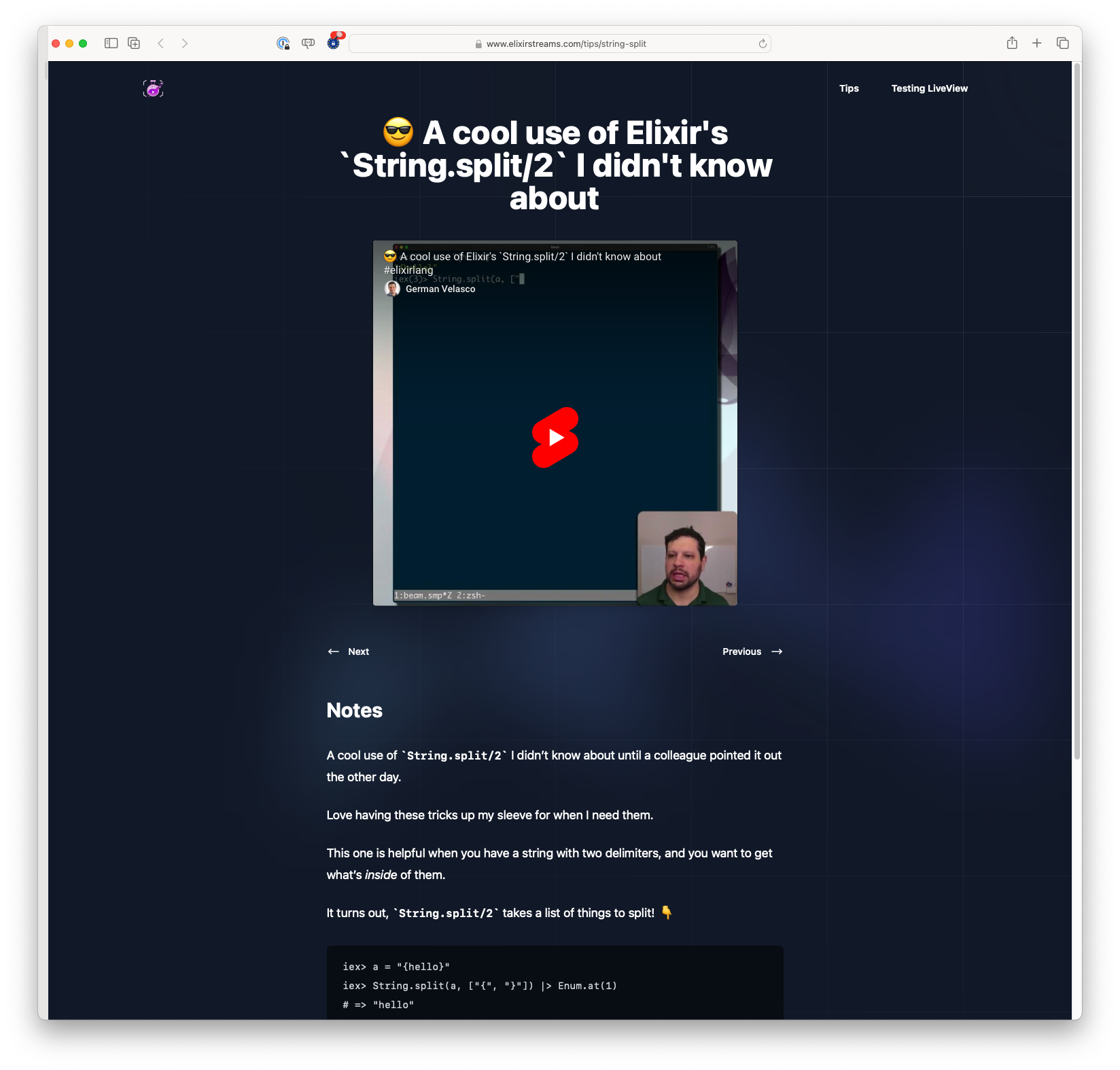 A cool use of Elixir's `String.split/2` I didn't know about (elixirstreams.com)