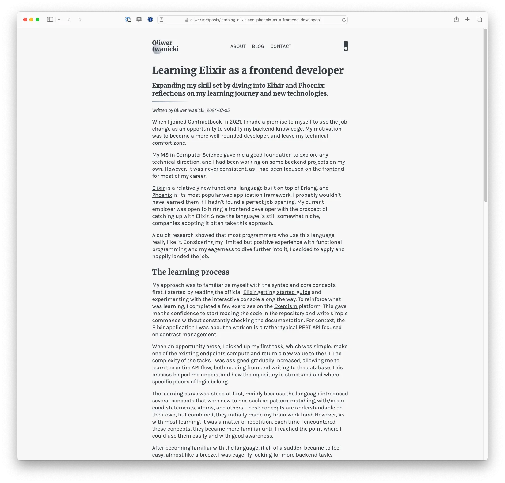 Learning Elixir as a Frontend Developer