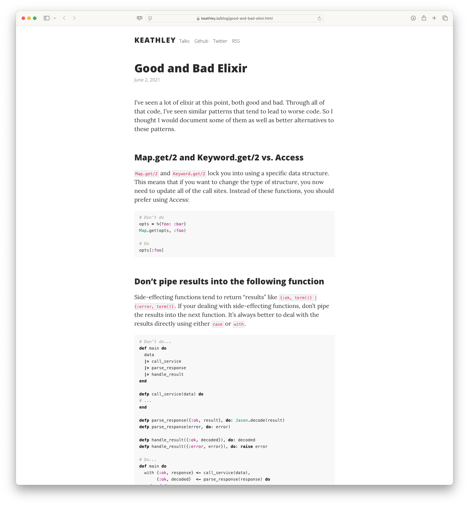 Good and Bad Elixir