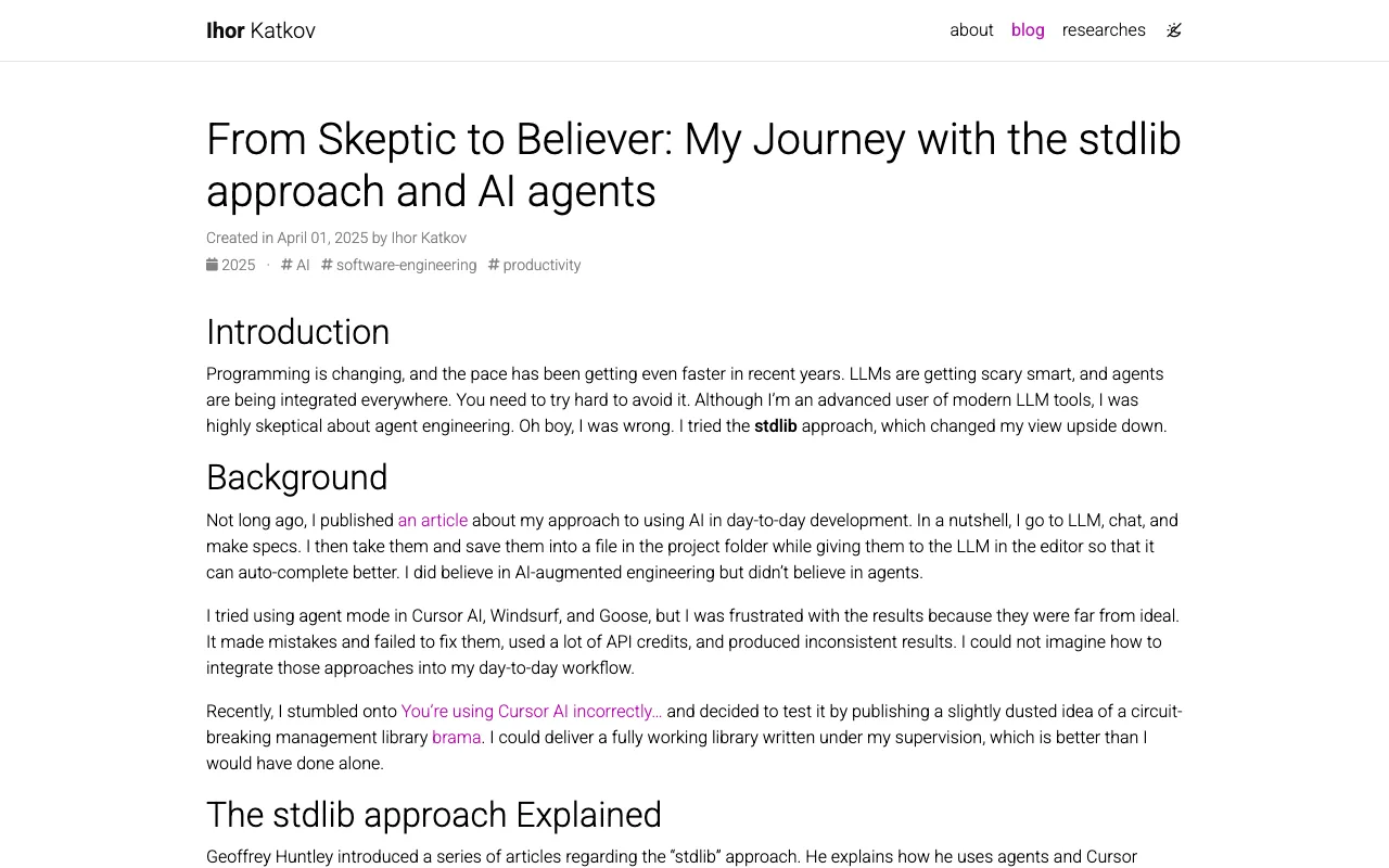 From Skeptic to Believer: My Journey with the stdlib approach and AI agents