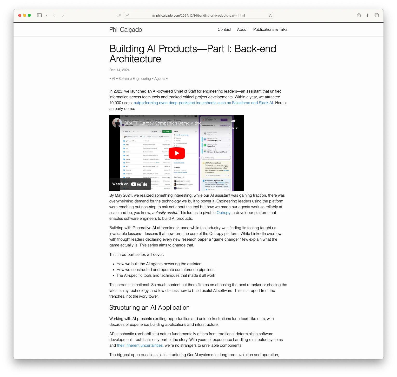 Building AI Products—Part I: Back-end Architecture