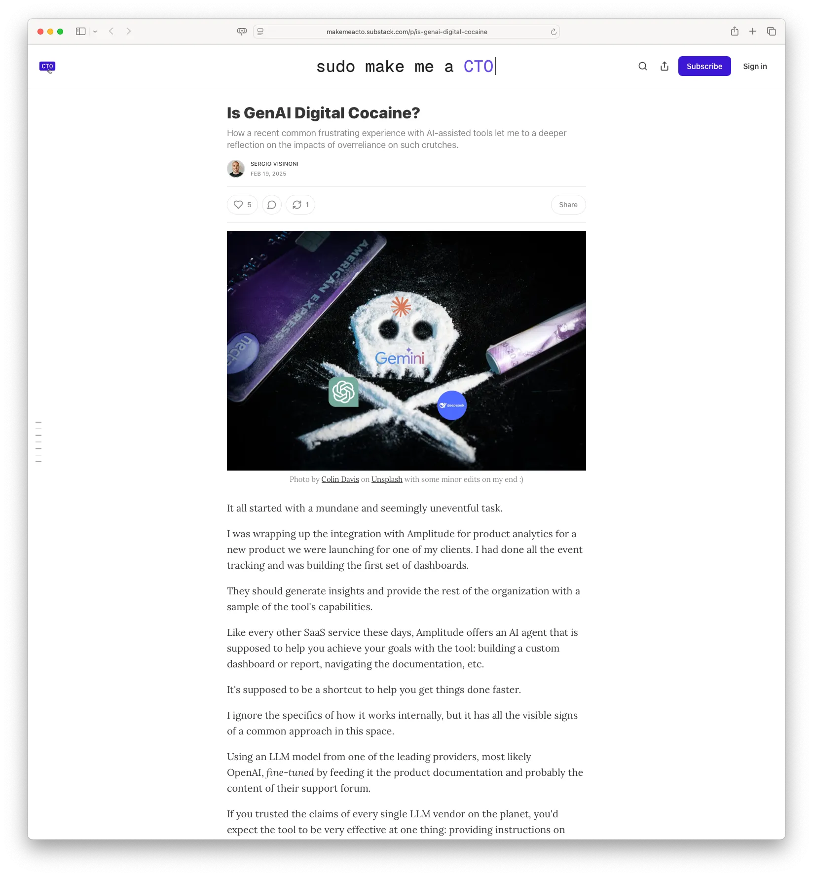Is GenAI Digital Cocaine?
