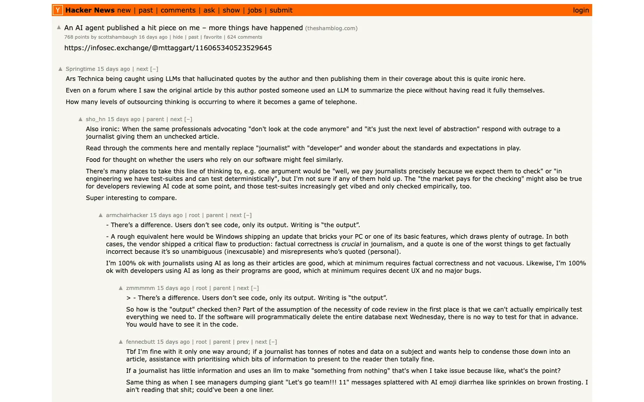 An AI agent published a hit piece on me – more things have happened
