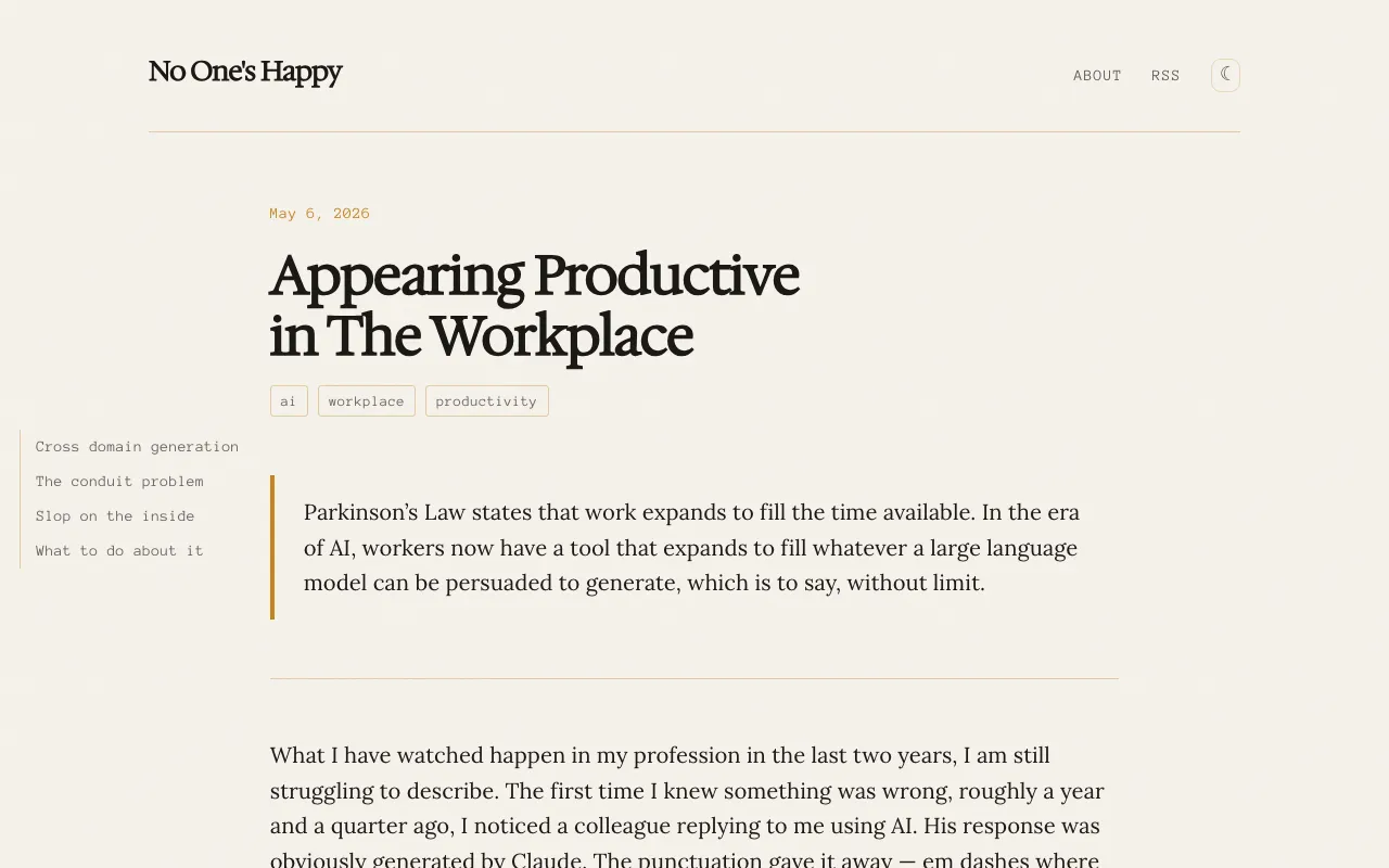Appearing Productive in The Workplace — No One's Happy