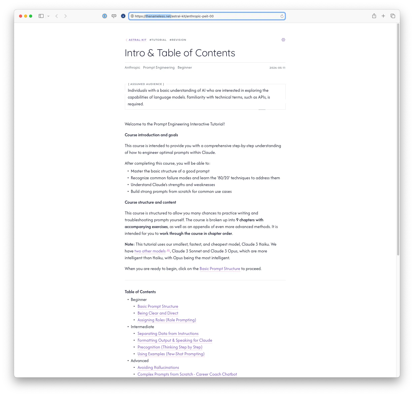 Anthropic - Prompt Engineering (thenameless.net)