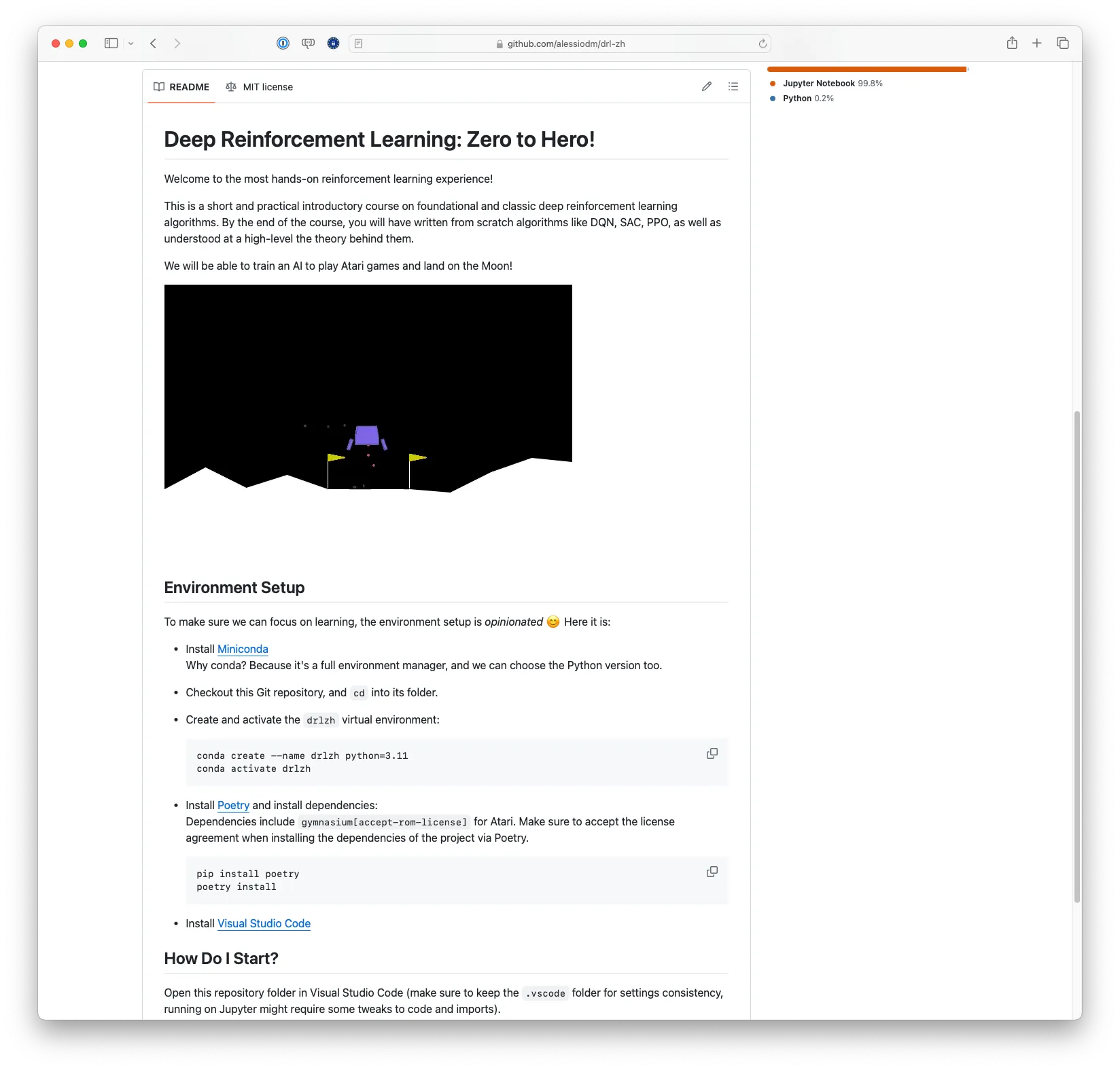 alessiodm-drl-zh - Deep Reinforcement Learning - Zero to Hero (github.com)