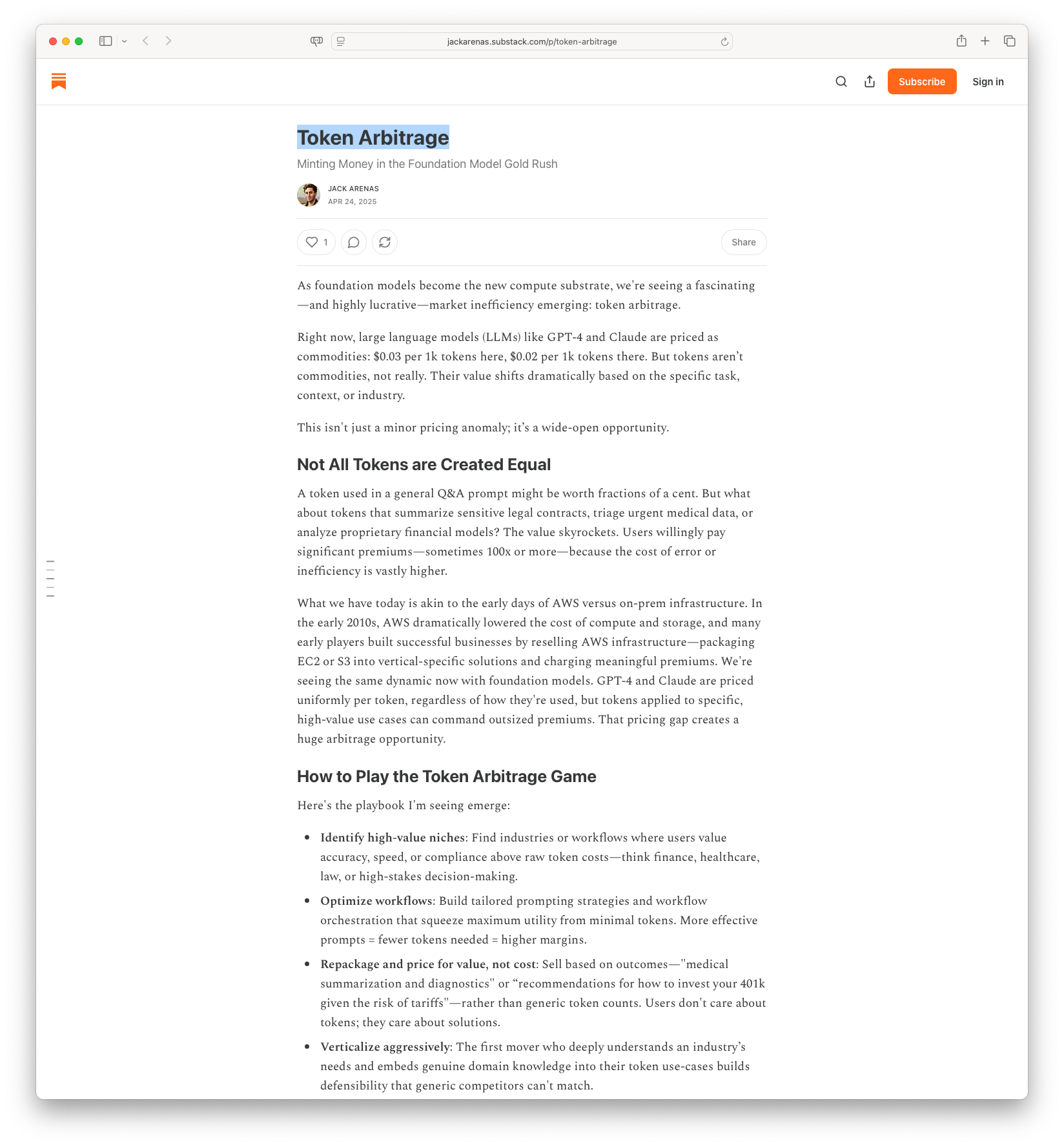 Token Arbitrage