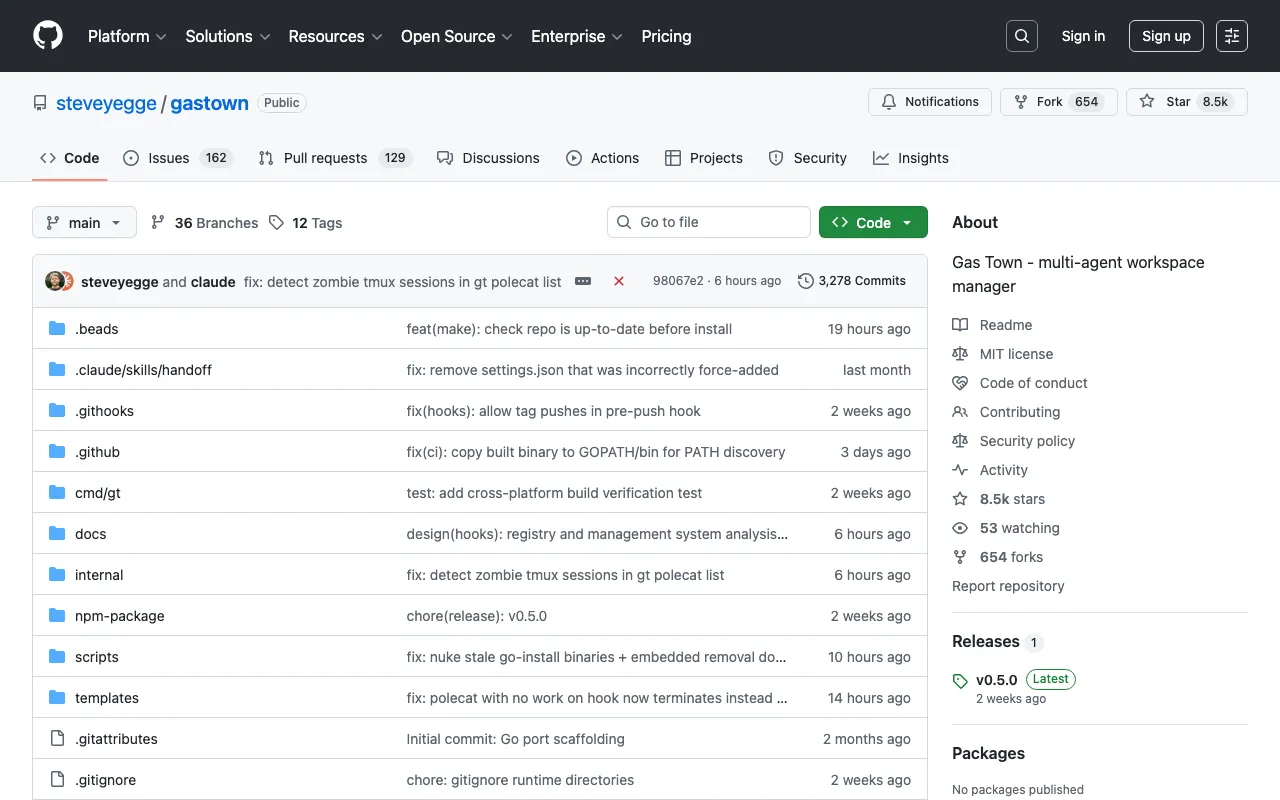 steveyegge/gastown: Gas Town - multi-agent workspace manager
