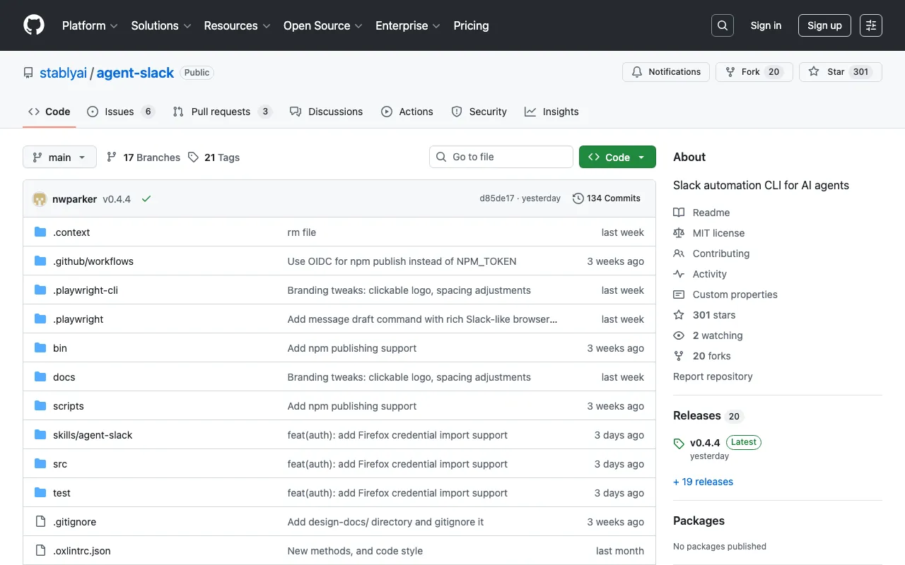 GitHub - stablyai/agent-slack: Slack automation CLI for AI agents