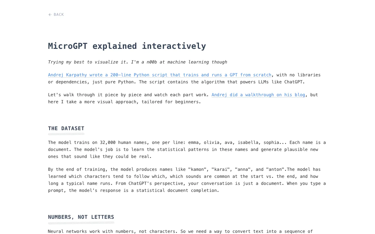 MicroGPT explained interactively