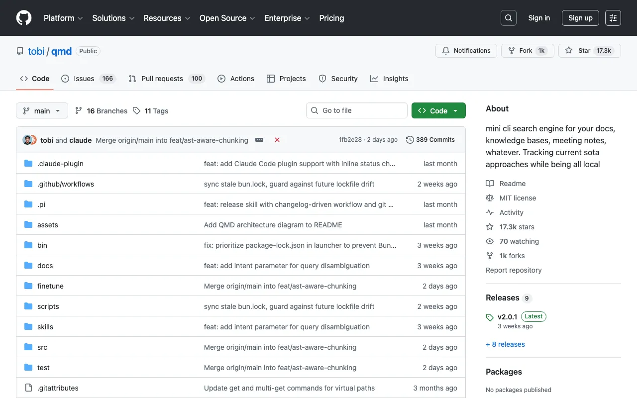 tobi/qmd: Convert web pages to Markdown