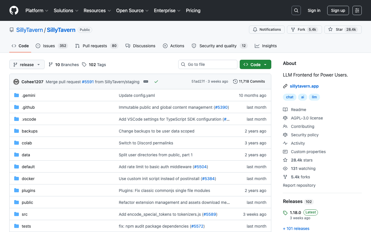 GitHub - SillyTavern/SillyTavern: LLM Frontend for Power Users · GitHub