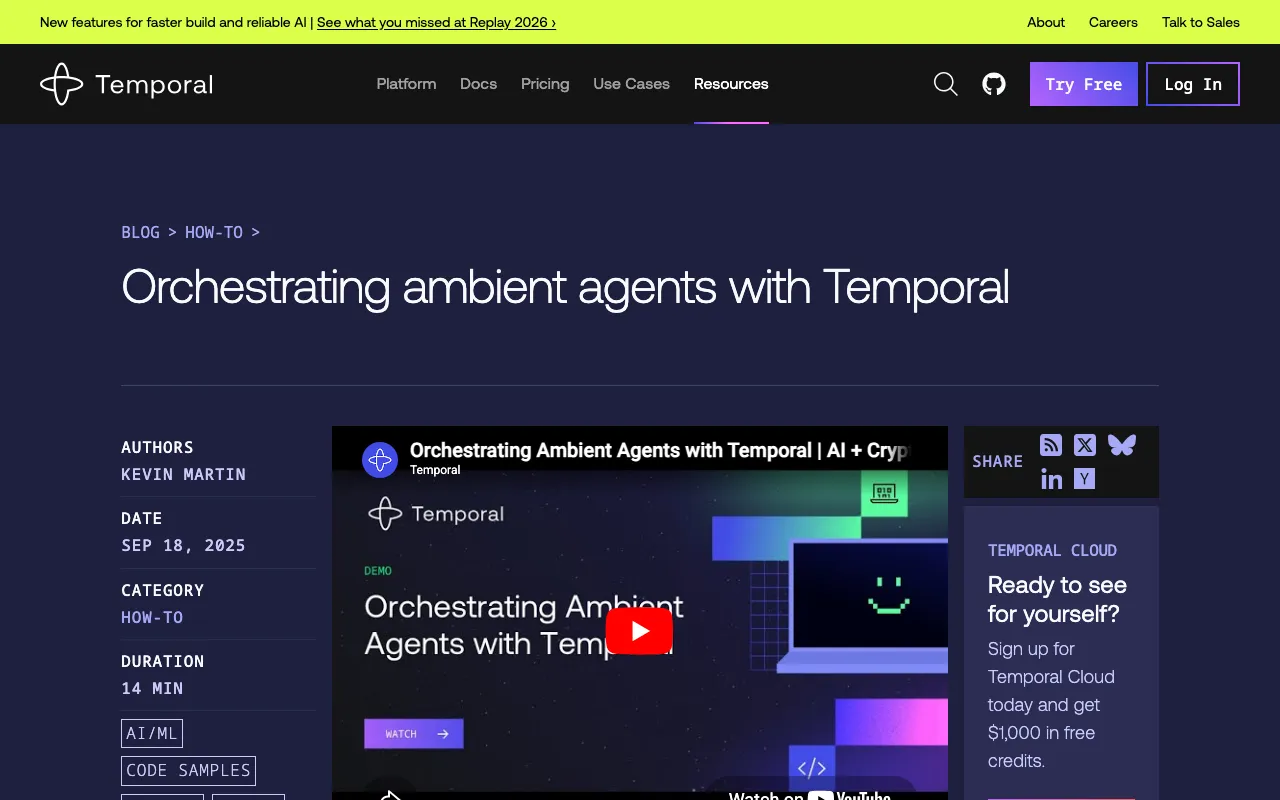 Orchestrating ambient agents with Temporal